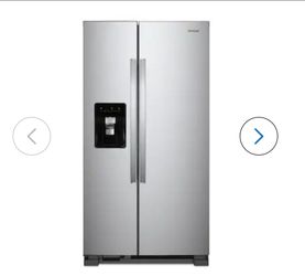 Whirlpool 24.6-cu ft Standard-Depth 36-in Wide Side-by-Side Refrigerator with Ice Maker, Water and Ice Dispenser (Fingerprint Resistant Stainless Fini