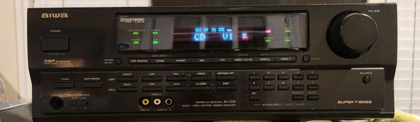 Aiwa AV-D25U is a vintage 1990s audio/video (A/V) stereo