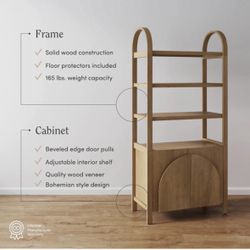 NIB Nathan James Mid Century Style Bookcase 