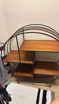 Excellent condition shelf, round shelf, stand up shelf, room divider shelf, home decor, farm style shelf