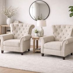 Diamond Tufted Accent  ArmChairs- Pair of 2