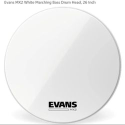 Evans MX2 White Marching Bass Drumhead Music Instrument Accessory 26" (LOT OF 2)