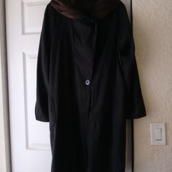 Donatella Women's Reversible Raincoat Black Brown Large