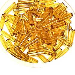 Lot Of 22 Citrine Quartz Tube Beads