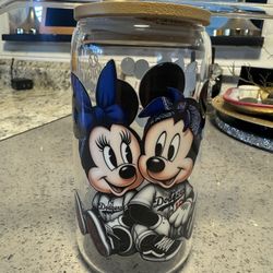 Custom Mikey And Minnie Dodger Glass Tumbler With Glass Straw💥$10💥