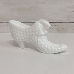 Vintage Fenton Hobnail Milk Glass Cat Slipper PRICE FIRM