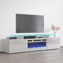 TV802 Modern LED TV Stand with Electric Fireplace - Delivery & Financing