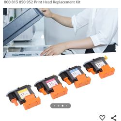 

4 Pcs Printhead Printer Head Replacement Kit Magenta Black Cyan Yellow Printhead Replacement for Designjet 100 110 111 500 510 800 813 850 952 Print