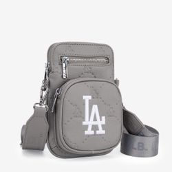 MLB Los Angeles Dodgers Crossbody Bag-Grey