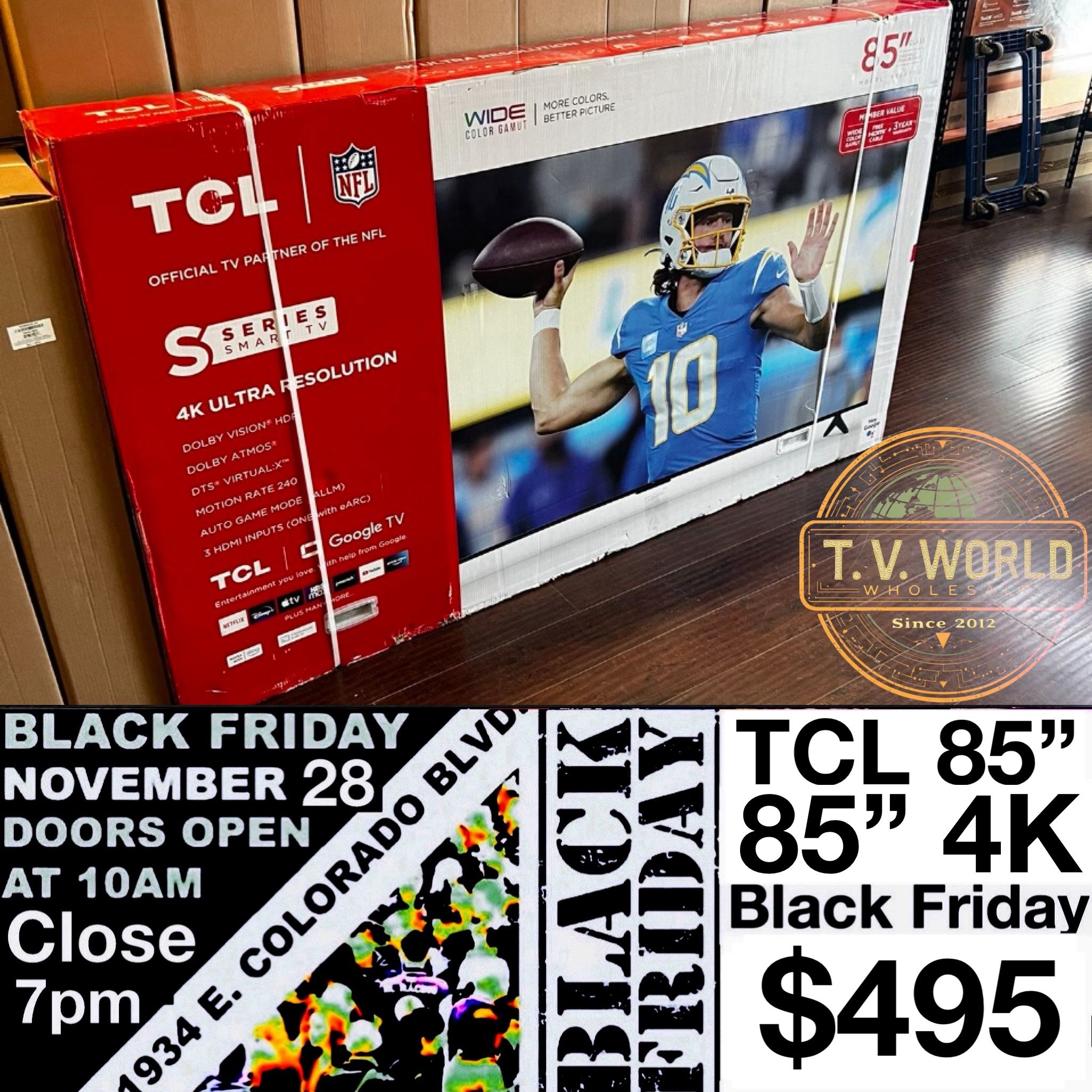TCL 85 inch 4K TV smart black Friday sale