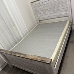FULL BED FRAME AND BOX SPRING 