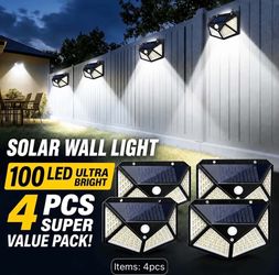 100 LED Solar Wall Lights 4-Pack