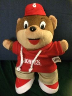 Brand new Shoney baby bear wearing sweatshirt with hoodie