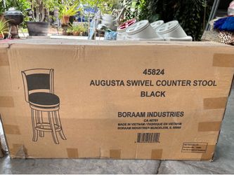 Augusta swivel counter stool black