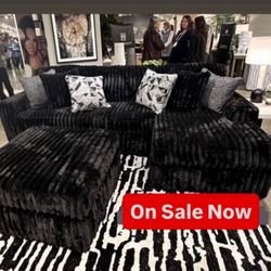 Brand New Super Plush Ashley Midnight Madness Sectional 