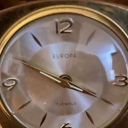 Vintage Germany Europa 7jewel Travel Alarm Clock