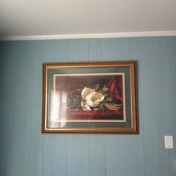 Magnolia on red velvet