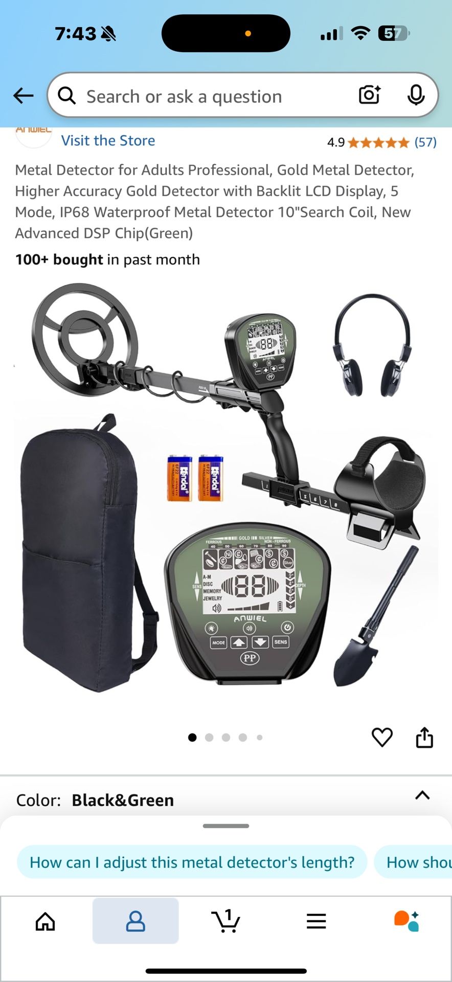 Metal Detector for Adults Professional, Gold Metal Detector, Higher Accuracy Gold Detector with Backlit LCD Display, 5 Mode, IP68 Waterproof Metal Det