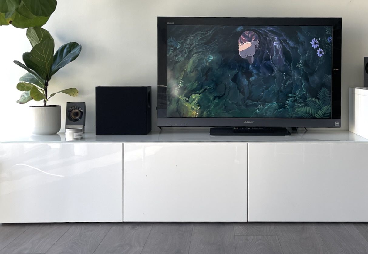 BESTÅ TV unit with doors Selsviken white, glossy