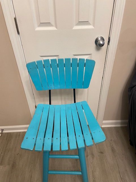 Teal Wooden Stool