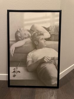 James Dean & Marilyn Monroe Framed Black & White Poster – 37.25” x 25.5”