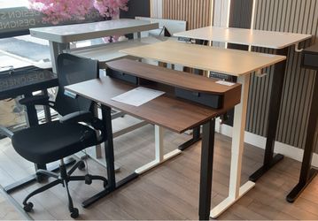 Electric Standing Desk with Drawer Unit