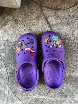 Purple Crocs Classic Clogs with Jibbitz