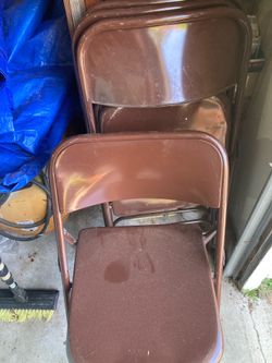 Folding metal chairs