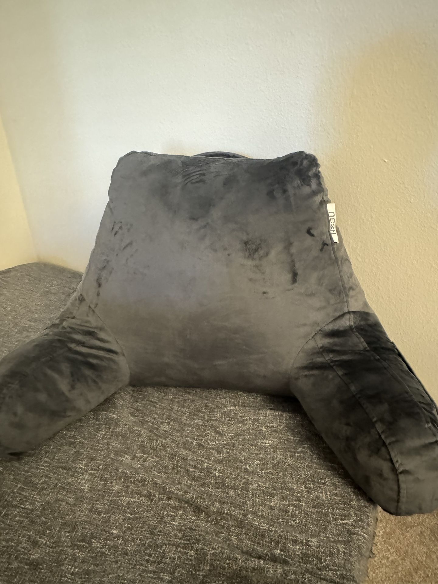 Nestl Back Support Pillow – Soft Velour – Like New (Freshly Washed)
