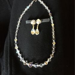 Vintage crystal jewelry set