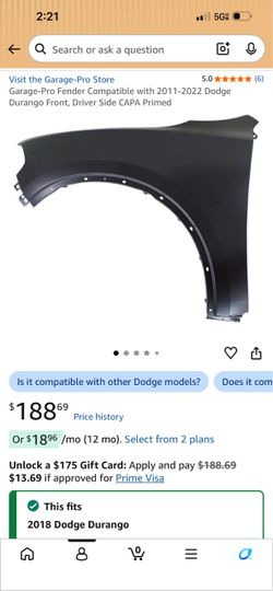 Fender for dodge durango