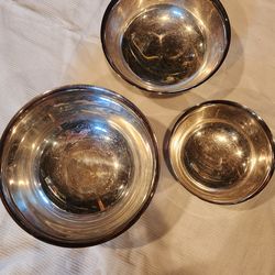 3 Vintage Silverplate Bowls Gorham, Roger's