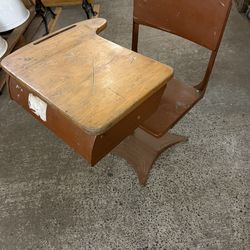 Vintage Industrial School Desk