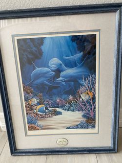 Dolphins Paradise Eric Van Raemdonck Limited Edition Signed Lithograph 