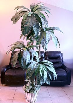 Large Artificial Tropical Tree in Basket
