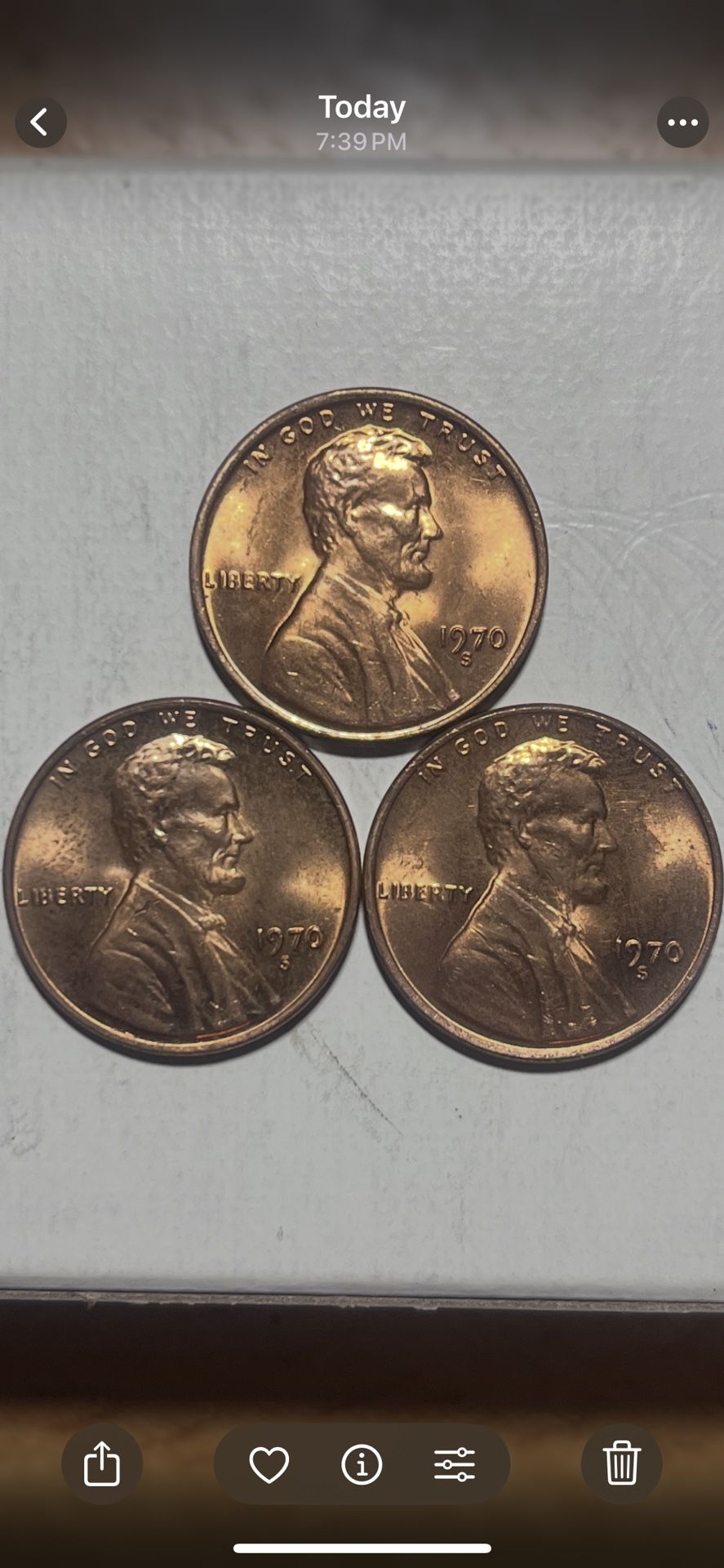 3  1970S Lincoln Memorial Pennies 