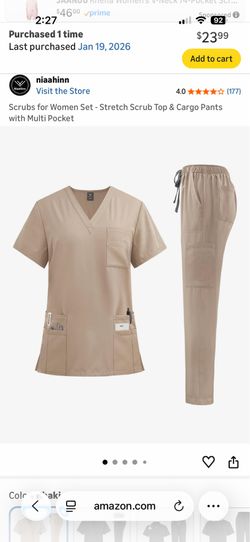 Small beige scrub women size S