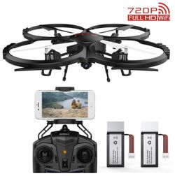 Discovery Wifi FPV Camera Drone with SD Card and Extra Battery for Beginners, Training Quadcopeter with Altitude Hold, One-Key Take-Off/Landing