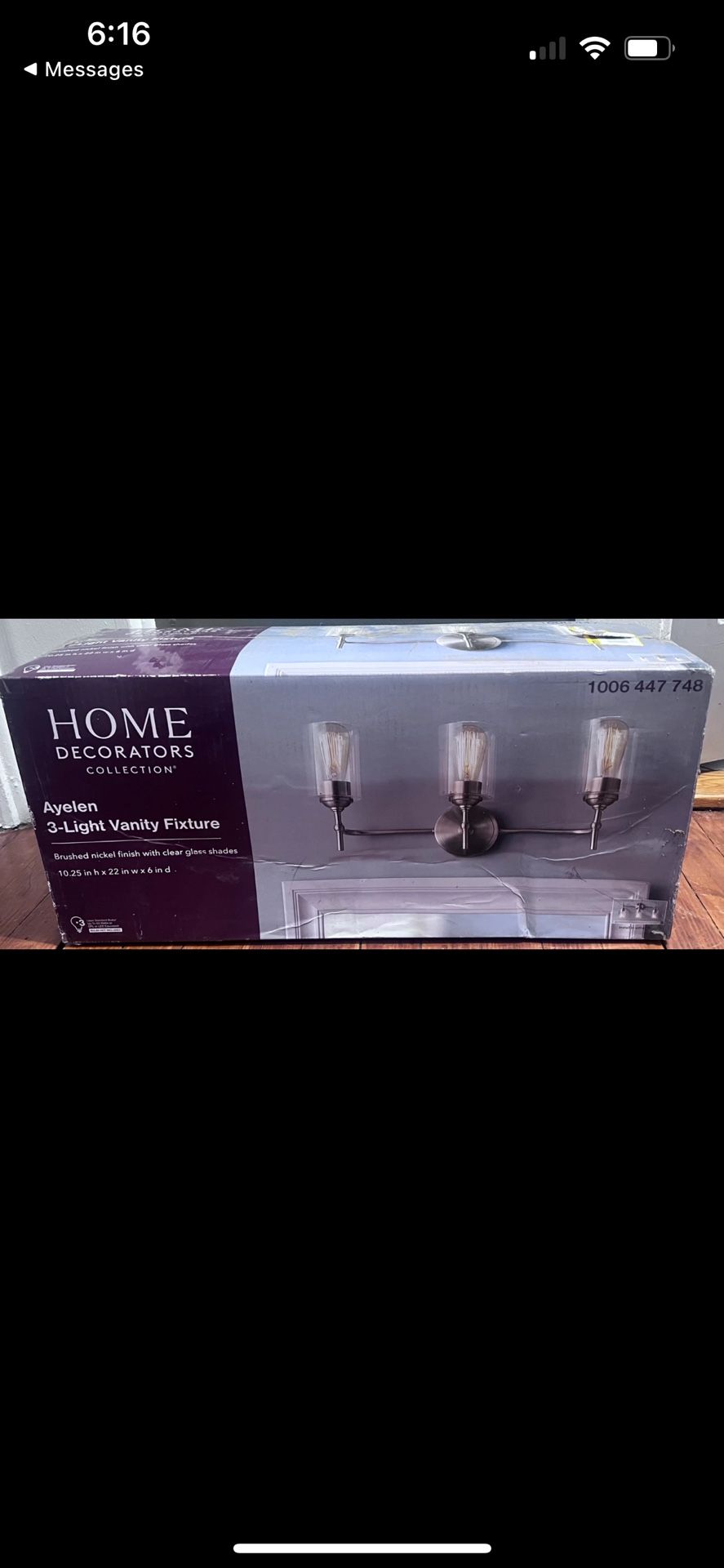 Home Decorators Ayelen 22 in 3-Light Brushed Nickel Modern Bathroom Vanity Light