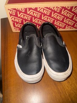 Vans Classic Slip-On Black Perforated Leather Sneakers