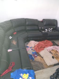 Leather sectional