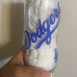 Dodgers Glass Can Custom Cup- Any team Any Design