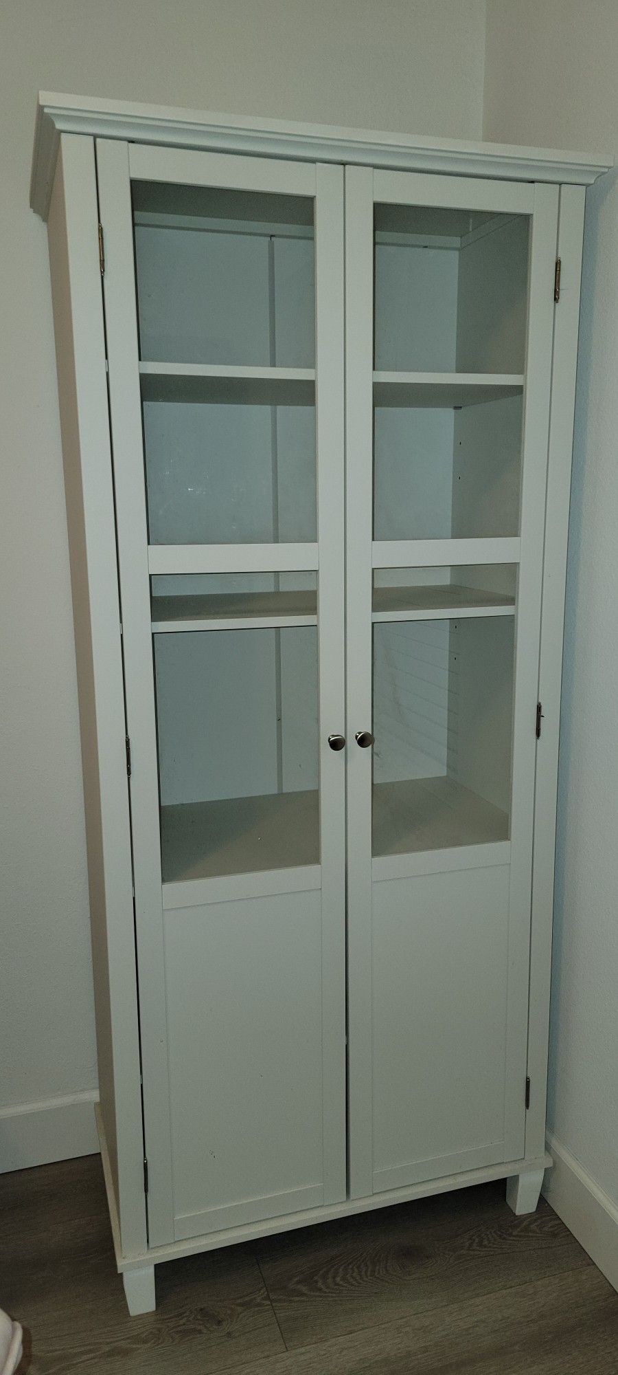 White Bookcase Cabinet With Glass Door