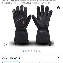 SAVIOR HEAT Heated Gloves, Unisex Rechargeable Battery Powered Electric Heating Glove for Winter Outdoor size large $75