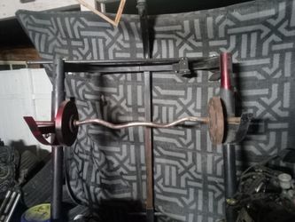 Olympic weight stand with curl brand weight