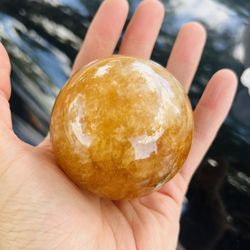 Yellow Hematoid Quartz (“Golden Healer”)   Crystal / Stone Sphere with stand