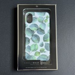 New iPhone X/XS Casely Bold Green Floral Print Case