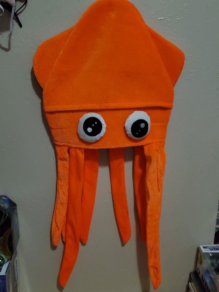 Splatoon/Orange Squid Light Up Tentacle Hat! Excellent Condition!