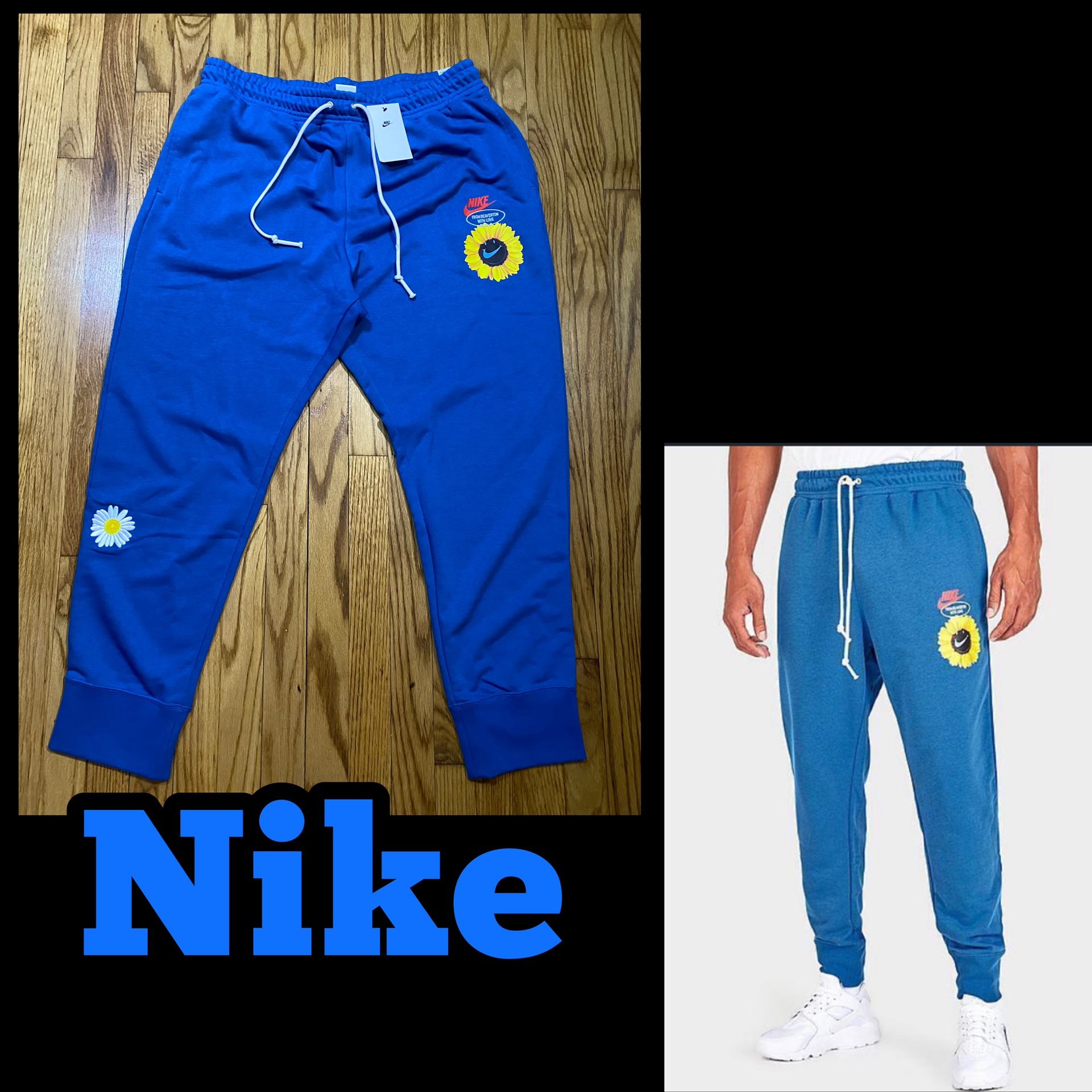 Nike Sportswear Graphic Print French Terry Jogger Pants Blue Men’s Sz XXL New