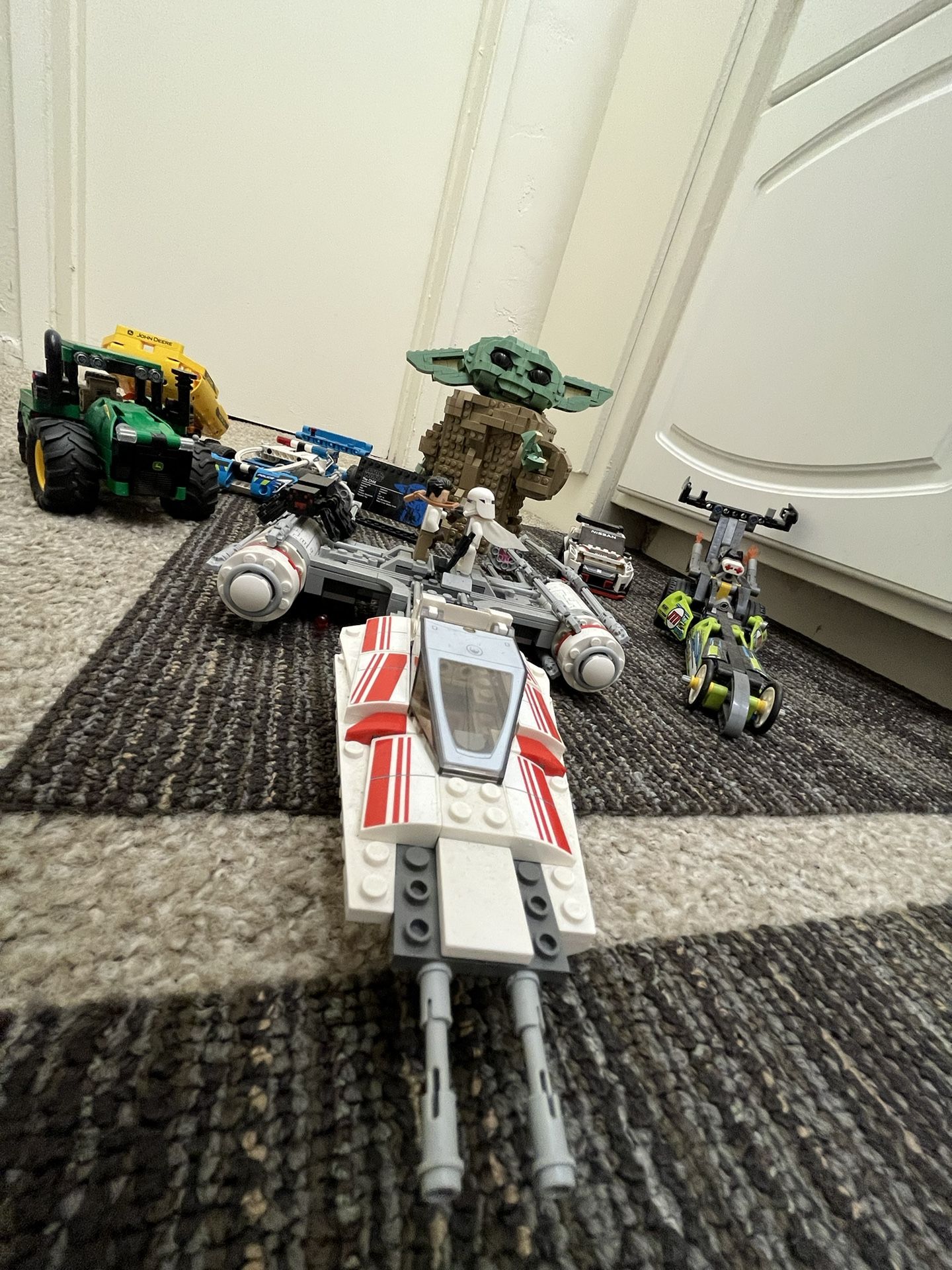 Assorted LEGOs Baby Yoda Star Wars Technic Race Car Tractor